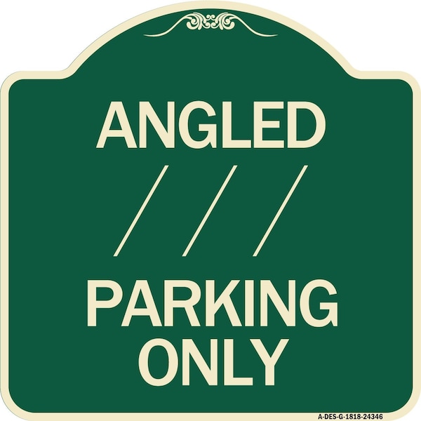 Signmission Angle Parking W/ Bidirectional Arrow 1 Heavy-Gauge Aluminum Sign, 18" x 18", G-1818-24346 A-DES-G-1818-24346 - main